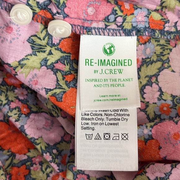 J. Crew x Liberty Fabric Ruffle Neck Button Front Blouse in Meadow Song - Size 8 - Picture 5 of 7